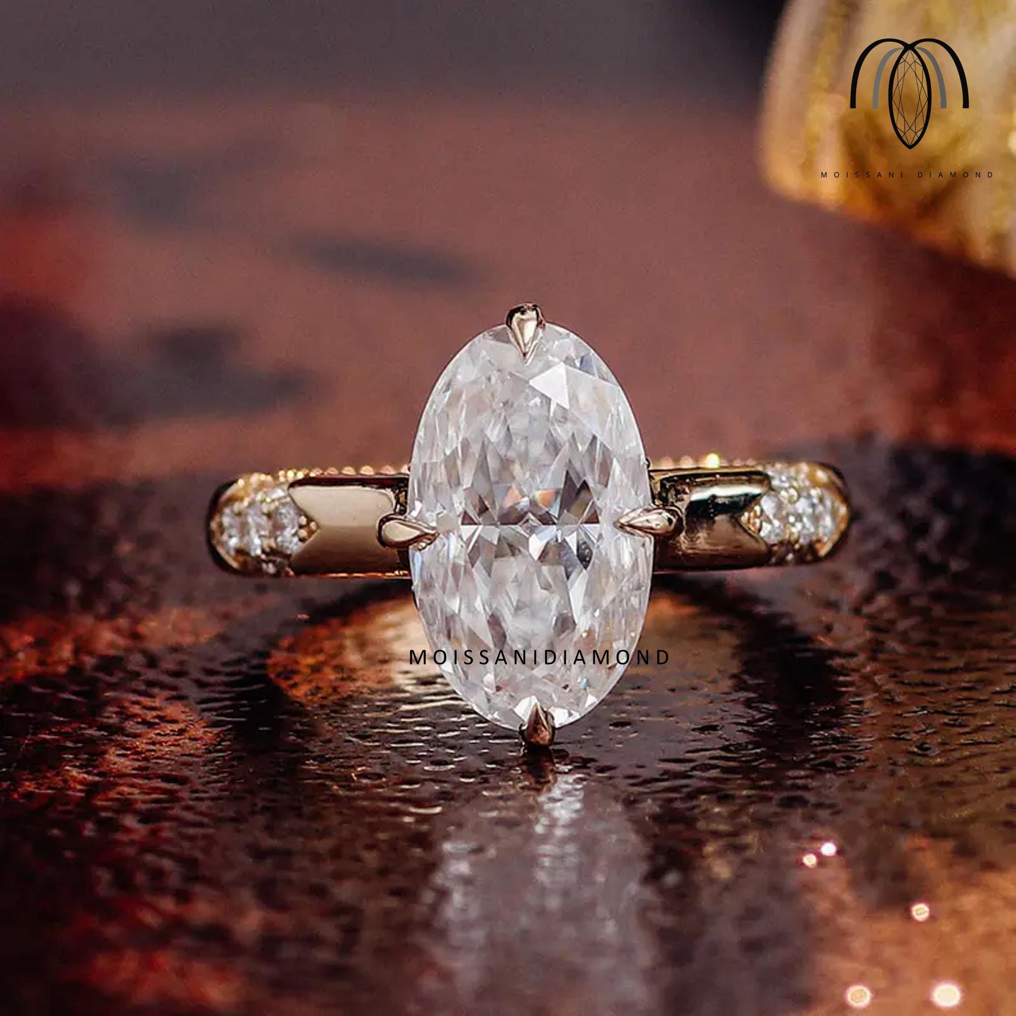 3 CT Oval Cut Moissanite Engagement Ring, Oval Cut Hidden Halo Moissanite Ring, Oval Wedding Ring, Gift for Women, Anniversary Ring for Wife