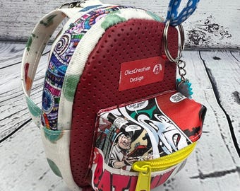 Comic Book Batman Mini Pouch – Handmade Pop Art Coin Purse with Zipper Pocket