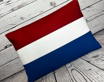 Netherlands Flag Throw Pillow | Dutch Pride Home Decor | Red White Blue Cushion