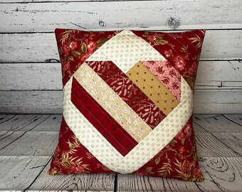 Handmade Quilted Cushion - Heart Pattern