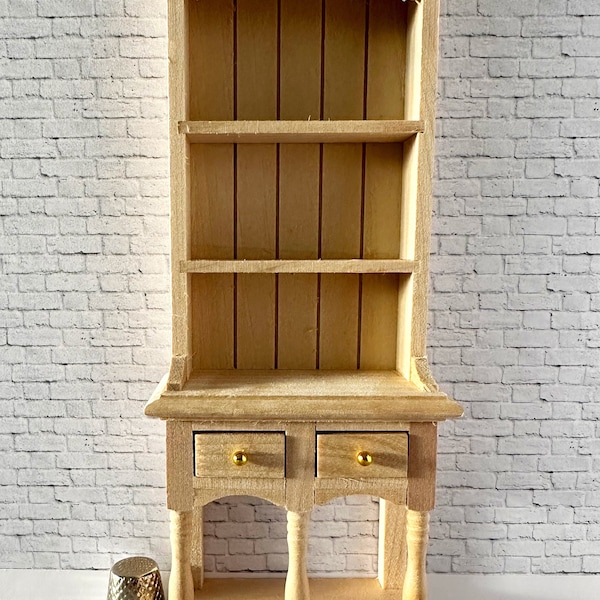 1:12 Scale Dolls House Miniature Bare Wood Two Drawer Dresser