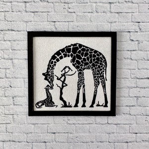 1:12 Scale Dolls House Miniature Print -  Giraffe and Baby Giraffe