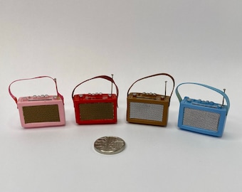 1:12 Scale Dolls House Miniature Retro Radio