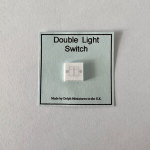 1:12 Scale Dolls House White Miniature Double Light Switch (non working!)