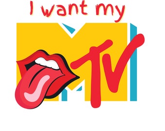 Mtv, Png, Digital Download, SVG, 80er Jahre, Fernsehen, Musik, Hip Hop, Sublimation, Sofort Download, 1980er Jahre, Tv