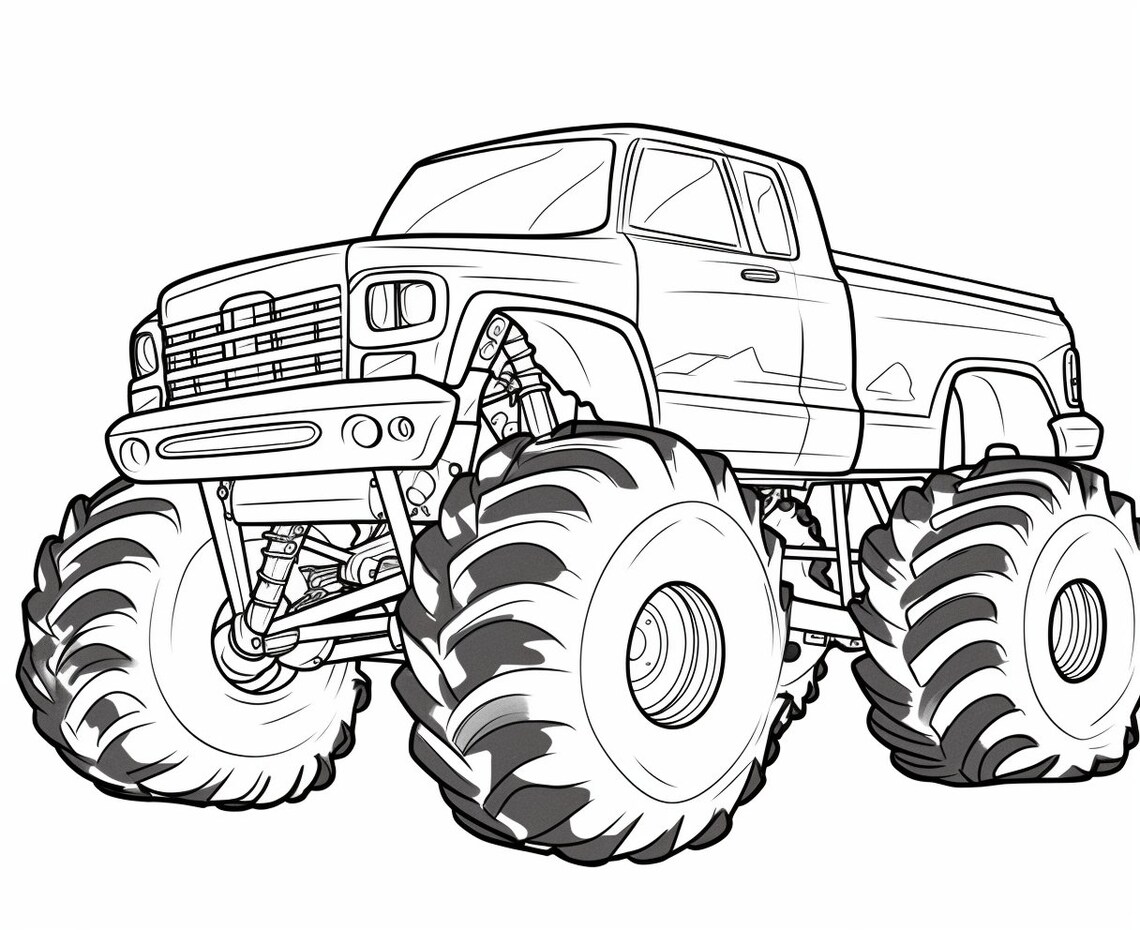 Printable Monster Truck Coloring Sheets for Kids Aged 8-12 Monster Truck Coloring Pages Easy to ...