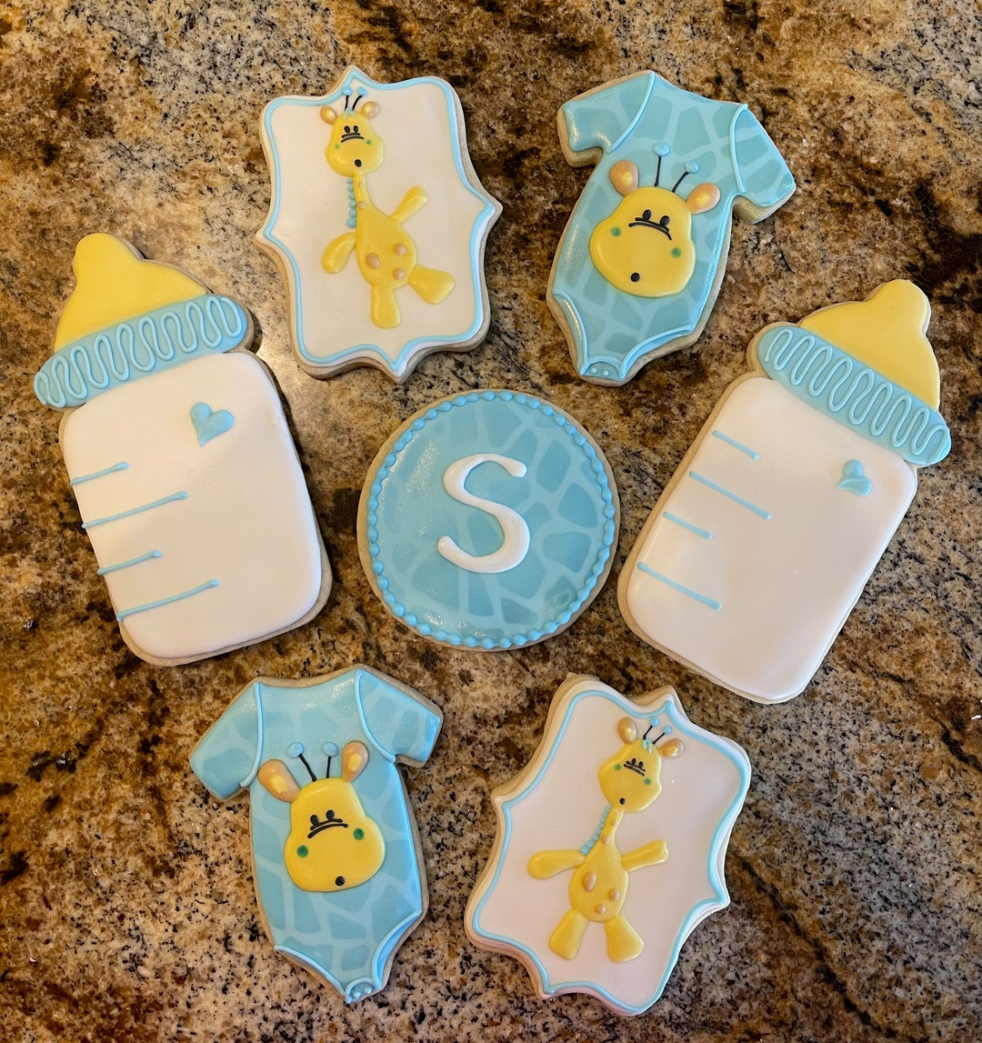 Giraffe Baby Shower Cookies Etsy