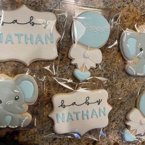 Elephant Baby Shower Sugar Cookies Etsy