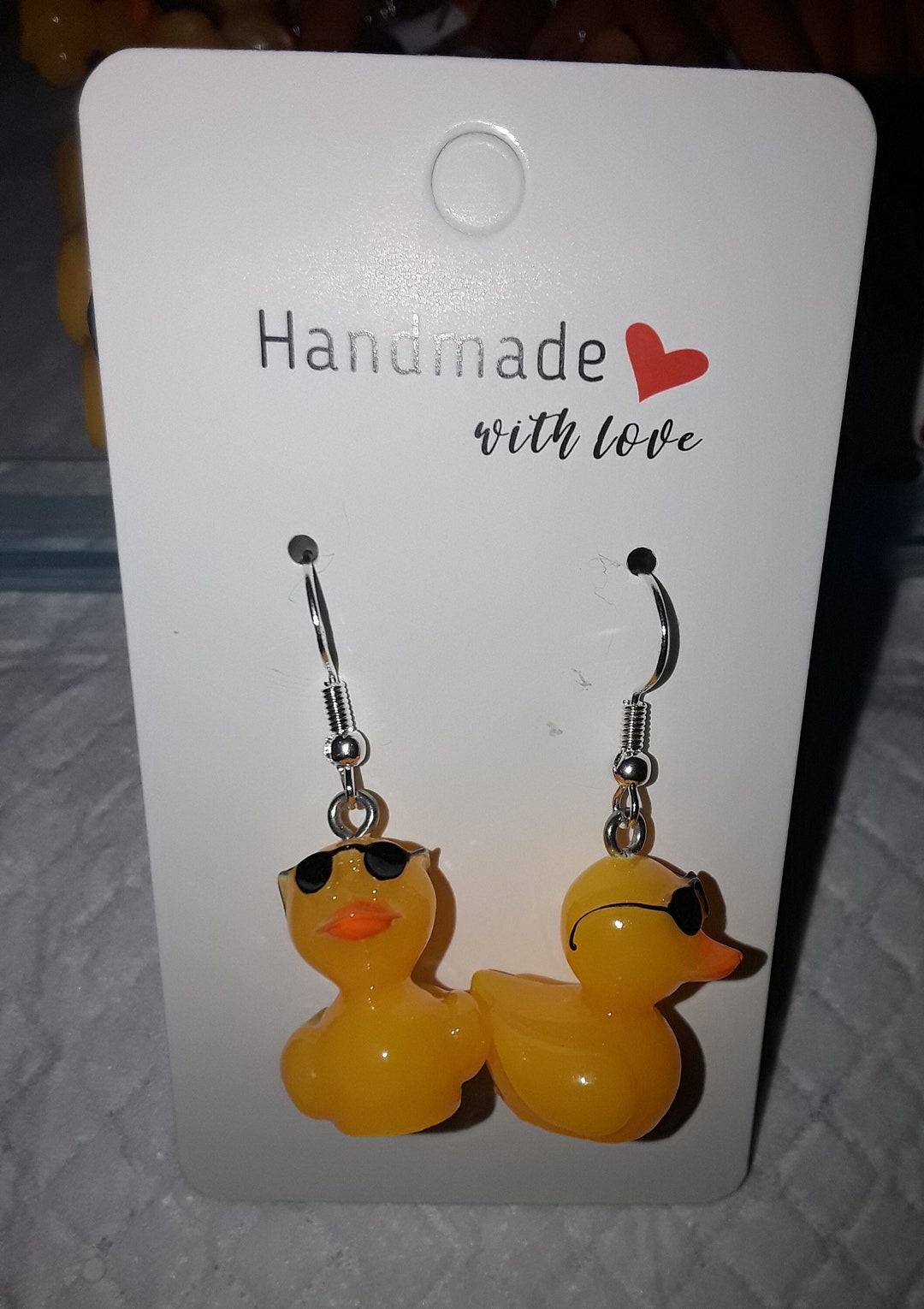 Novelty Yellow Rubber Duck Earrings, Duck, in Sun Glasses Etsy