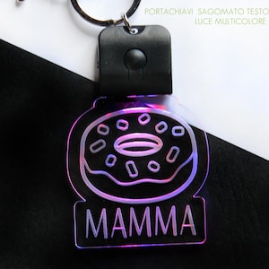 Custom Led  Keychain with your Name and engraved Symbol  -Custom Shape  Acrylic keychain with  Multicolour  Lights  - Create your !