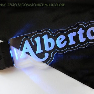 Custom Led  Keychain with your Name  -Custom Shape  Acrylic keychain with  Multicolour  Lights  - Create your !