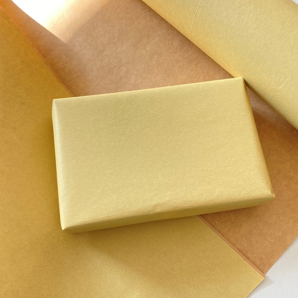 Lemon Yellow Eco Friendly Gift Wrapping Paper, 100% Recycled & Recyclable, Kraft Wrapping Paper, Birthday Wrapping Paper