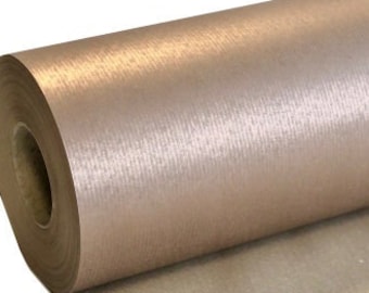 Metallic koperen kerstinpakpapier, geribbeld milieuvriendelijk cadeaupapier, 100% gerecycled en recyclebaar, duurzaam