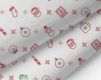 Tissue Paper Christmas Print Luxury Thick 18GSM Sheets Eco Friendly Full Size 75cm x 50cm 1-10 Sheets Folded