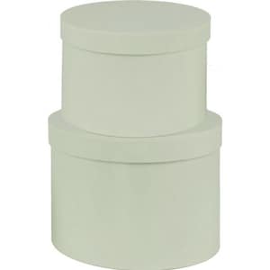 Cajas para sombreros (juego de 2) de color verde claro, cajas para sombreros con tapa, laminado con acabado satinado resistente al agua, maceta de diseño, ecológicas