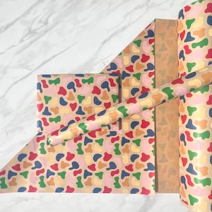 Papier cadeau écologique coloré Frida, 100 % recyclé et recyclable, papier d'emballage kraft, anniversaire, emballage cadeau fête des mères