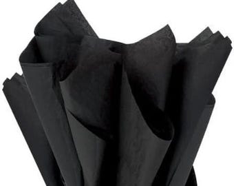 Black 5 - 20 Sheets Luxury Tissue Paper Sheets Thick 18GSM, Eco-Friendly, Full Size 75cm x 50cm, Pre-folded
