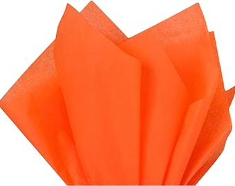 Tissue Paper Orange Luxury Thick 18GSM Sheets Eco Friendly Full Size 75cm x 50cm 1-10 Sheets Folded