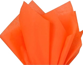 Orange, Luxury Thick 18GSM Tissue Paper Sheets, Eco Friendly, Full Size 75cm x 50cm 1-100 Sheets Folded, Same Day Dispatch Before 3pm