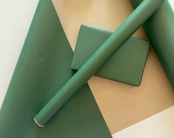 Dark Green Eco Friendly Gift Wrapping Paper, 100% Recycled & Recyclable, Kraft Wrapping Paper, Birthday Wrapping Paper, Valentines Gift Wrap