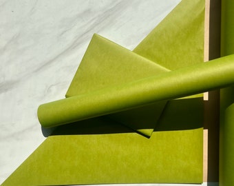 Matt Lime Green Wrapping Paper, 100% Recycled & Recyclable, Eco Friendly Kraft Gift Wrap Rolled/Folded