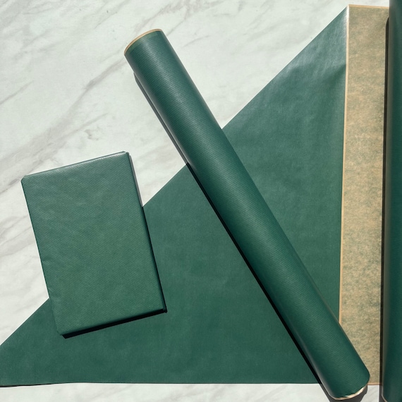 Solid deep forest green wrapping paper