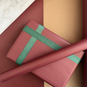 Papel de embrulho para presente de Natal, cor marrom, 100% ecológico, reciclado e reciclável, rolo de papel kraft sustentável, luxo para o Natal