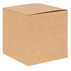 Cajas de regalo para velas en paquete plano de Kraft natural (10 x 10 x 10 cm), calendario de adviento, recicladas y reciclables, regalos de boda