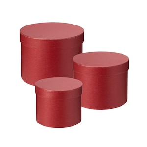 Juego de 3 cajas de almacenamiento para sombreros, rojo San Valentín, maceta de diseño, ecológica,