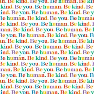 Be Human Be Kind Stampa Carta velina ecologica, 100% riciclata e riciclabile, consapevolezza della salute mentale, carta velina stampata di lusso
