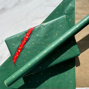 Papier d'emballage cadeau kraft écologique à pois or vert, 100 % recyclé et recyclable, papier d'emballage de Noël pour la fête des mères, anniversaire de l'Aïd.