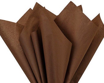 Marrón chocolate, hojas de papel tisú gruesas de lujo de 18 g/m², respetuosas con el medio ambiente, tamaño completo 75 cm x 50 cm, 1-100 hojas plegadas, envío el mismo día antes de las 3 p. m.