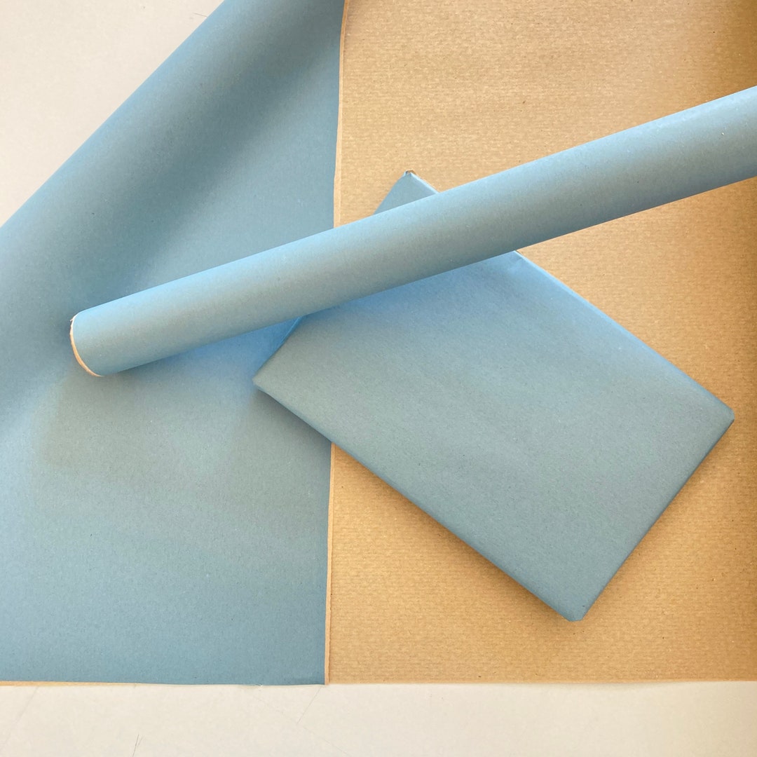 2-120M KRAFT Eco Friendly Light Baby Blue Wrapping Paper Sheet