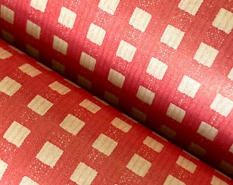 Geschenkpapier Rot Gingham Karodruck 100% recycelt und recycelbar Vegan Kraftpapier Geburtstagsgeschenkpapier, nachhaltig