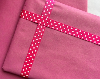 Wrapping Paper Matt Pink 50CM Wide Eco Friendly, 100% Recycled Kraft | Recyclable, Sustainable, Plastic Free Gift WrapWrapping Paper Matt