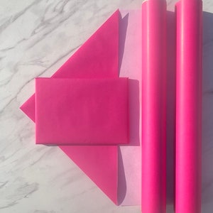 Neon Pink Lined Eco Friendly Gift Wrapping Paper, 100% Recycled & Recyclable, Sustainable Kraft Wrapping Paper, Birthday Gift Wrap image 5