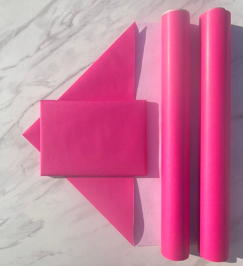 Neon Pink Lined Eco Friendly Gift Wrapping Paper, 100% Recycled & Recyclable, Sustainable Kraft Wrapping Paper, Birthday Gift Wrap image 5