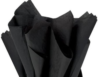 Black 5 or 10 Pack Luxury Tissue Paper Sheets Thick 18GSM, Eco-Friendly, Full Size 75cm x 50cm, Pre-folded