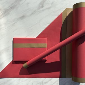 Wrapping Paper Forest Red 50CM Wide Eco Friendly, 100% Recycled Kraft | Recyclable, Sustainable, Plastic Free Gift Wrap