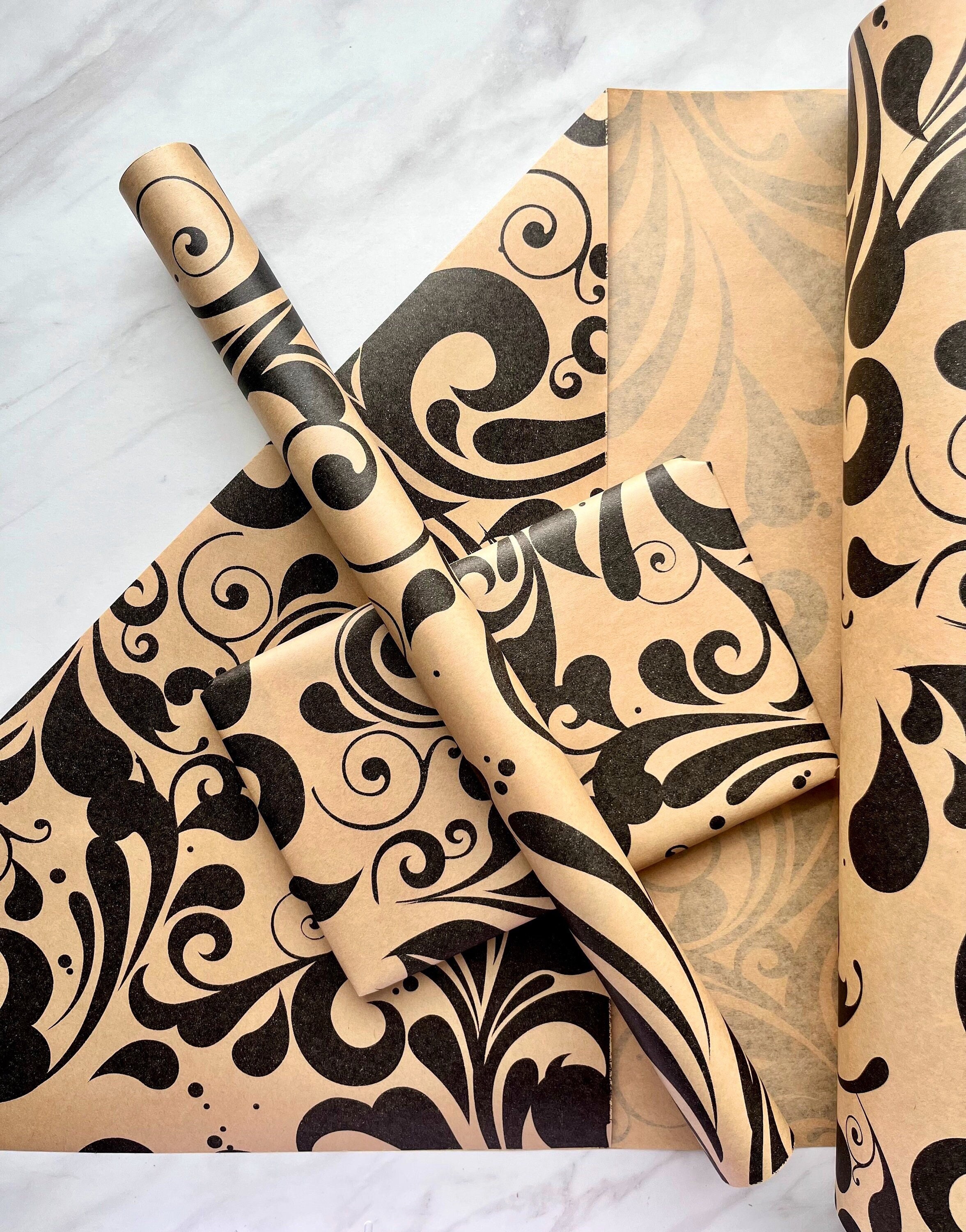Printed brown 2024 wrapping paper