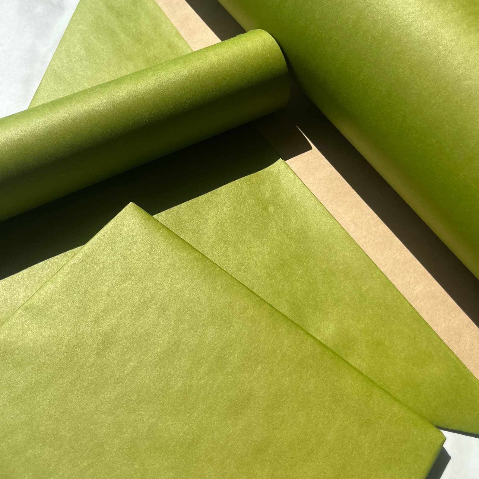 Mat Wrapping Wrapping Paper Matt Lime Green 50CM Wide Eco Friendly, 100% Recycled ...