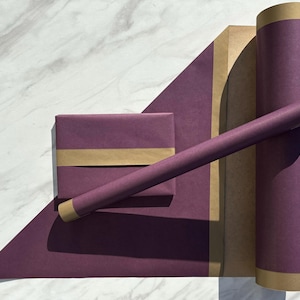 Carta da regalo ecologica natalizia viola foresta, 100% riciclata e riciclabile, carta da regalo kraft sostenibile, carta da regalo per compleanno