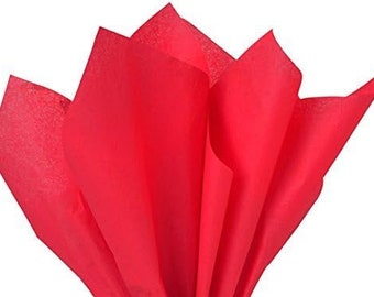 Tissue Paper Red Luxury Thick 18GSM Sheets Eco Friendly Full Size 75cm x 50cm 1-10 Sheets Folded