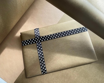 Wrapping Paper Matt Gold 50CM Wide Eco Friendly, 100% Recycled Kraft | Recyclable, Sustainable, Plastic Free Gift WrapWrapping Paper Matt