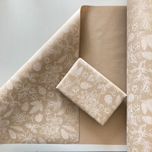 Milieuvriendelijk kerstcadeaupapier, 100% gerecycled en recyclebaar, luxe kraftpapier, feestelijk kerstpapier, biologisch afbreekbaar, duurzaam