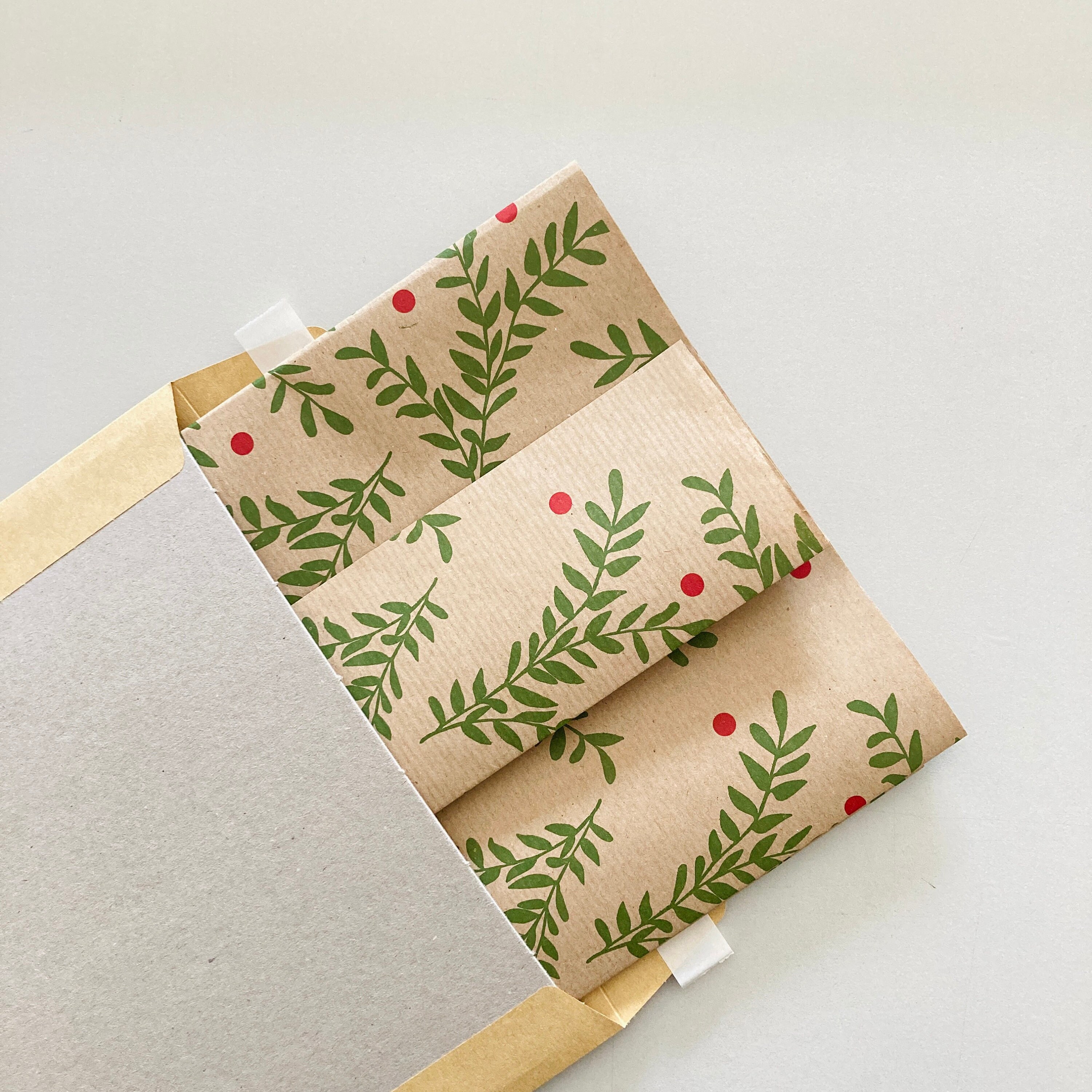 Recyclable Kraft Wrapping Paper 44*100CM Minimalist Christmas,White Trees  on Brown Kraft for Holidays