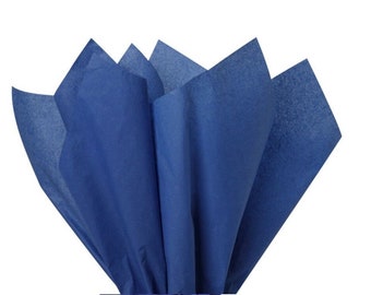 Azul oscuro, hojas de papel tisú gruesas de lujo, 18 g/m², respetuosas con el medio ambiente, tamaño completo 75 cm x 50 cm, 1-100 hojas plegadas, envío el mismo día antes de las 3 p. m.