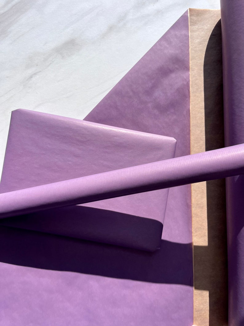 Lavender Purple lilac Eco Friendly Gift Wrapping Paper, 100% Recycled & Recyclable, Kraft Wrapping Paper, Birthday Wrapping Paper, Gift Wrap image 8