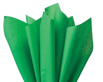 Verde oscuro, hojas de papel tisú gruesas de lujo, 18 g/m², respetuosas con el medio ambiente, tamaño completo 75 cm x 50 cm, 1-100 hojas plegadas, envío el mismo día antes de las 3 p. m.