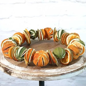 Handmade Natural Christmas Wreath – 26cm Dried Orange & Lime Ring